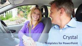  Presentation with teenage girl - Presentation design consisting of water and an empty tumbler background and a tawny brown colored foreground.