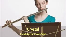  Presentation with flute - Amazing slides having teenage girl playing flute backdrop and a tawny brown colored foreground