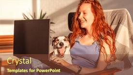  Presentation with social networks - Theme with teenage-girl-resting-watching background and a tawny brown colored foreground