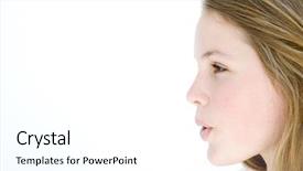  Presentation with teenage - Slides enhanced with teenage girl standing with mouth open background and a white colored foreground