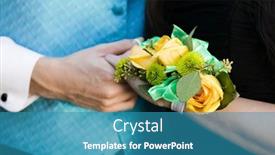  Presentation with prom - PPT theme with teenage-girl-wearing-corsage background and a teal colored foreground