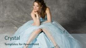  Presentation with prom - Presentation theme having teenage girl wearing prom dress background and a lemonade colored foreground