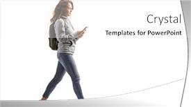  Presentation with teenage girl - Slides enhanced with teenage-girl-with-a-backpack background and a white colored foreground