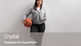  Presentation with teenage girl - Amazing slide deck having teenage girl with a basketball backdrop and a  colored foreground