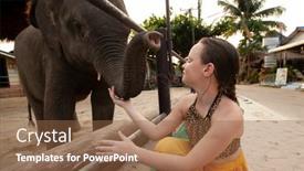  Presentation with teenage girl - Cool new slide deck with teenage-girl-with-a-young backdrop and a tawny brown colored foreground