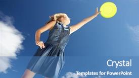  Presentation with frisbee - PPT layouts featuring teenage girl with frisbee background and a teal colored foreground