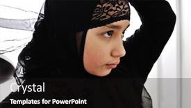 Presentation with hijab - Theme featuring teenage girl with hijab background and a black colored foreground