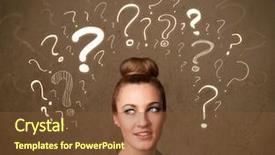  Presentation with swot analysis question mark word - Presentation design having teenage girl with question mark background and a  colored foreground