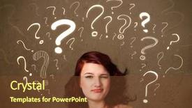 Presentation with swot analysis question mark word - Slide deck having teenage girl with question mark background and a tawny brown colored foreground