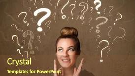  Presentation with teenage girl - Presentation theme having teenage girl with question mark background and a tawny brown colored foreground