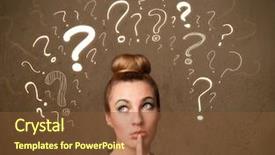  Presentation with swot analysis question mark word - Slides having teenage girl with question mark background and a tawny brown colored foreground