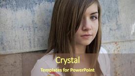  Presentation with girl teens - Cool new PPT theme with teenage girl with somber expression backdrop and a tawny brown colored foreground