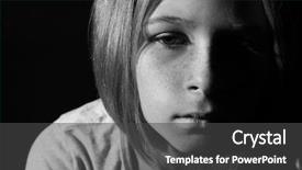  Presentation with sad girl - Presentation design enhanced with teenage girls - black-and-white photo of sad little background and a dark gray colored foreground
