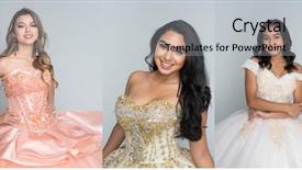  Presentation with happy birthday and colorful party - PPT layouts consisting of teenage girls at their quinceanera background and a light gray colored foreground