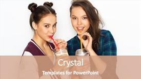  Presentation with rebelling teens - Slide deck consisting of teenage girls drinking milk shake background and a coral colored foreground