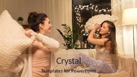  Presentation with pajama - Beautiful slides featuring teenage girls having pillow fight backdrop and a  colored foreground