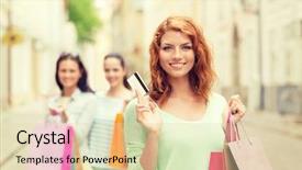  Presentation with travel and tourism - Audience pleasing PPT layouts consisting of teenage girls with shopping bag backdrop and a lemonade colored foreground