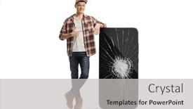 Presentation with cracked - Slide set consisting of teenage-guy-leaning background and a light gray colored foreground