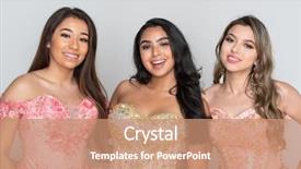  Presentation with teenage - Audience pleasing theme consisting of teenage hispanic girls wearing quinceanera backdrop and a coral colored foreground