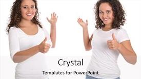  Presentation with jeans - Slides featuring teenage identity - real isolated twin girls presenting background and a lemonade colored foreground