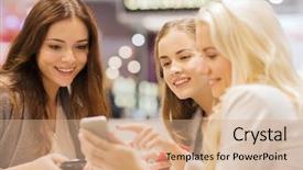  Presentation with consumerism - Presentation theme consisting of teenage life - sale consumerism technology and people background and a coral colored foreground