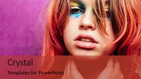  Presentation with girl pink baby shower - PPT layouts with teenage model girl with pink background and a red colored foreground