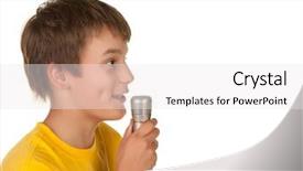  Presentation with teenage - Slide set consisting of teenage oy delivering a speech background and a  colored foreground