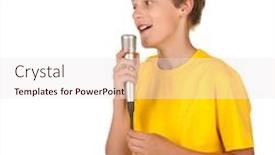  Presentation with teenage - Cool new PPT layouts with teenage-oy-delivering-a-speech backdrop and a sky blue colored foreground