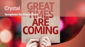  Presentation with party lights - Theme enhanced with teenage party invitations - great times are coming written background and a coral colored foreground