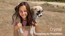  Presentation with teenage girl - Beautiful PPT theme featuring teenage-shepherd-girl-from-bulgaria backdrop and a coral colored foreground