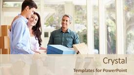  Presentation with parents - Presentation theme featuring teenage son pack for college background and a lemonade colored foreground