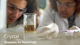  Presentation with chemical experiment - Slide set enhanced with teenage-student-in-protective-gloves background and a mint green colored foreground