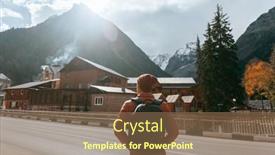  Presentation with traveler - Presentation theme enhanced with teenage-traveler-standing-and-looking background and a tawny brown colored foreground