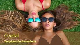  Presentation with my best friend - Theme having teenager best friends girls lying background and a tawny brown colored foreground