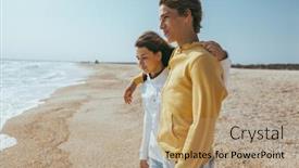  Presentation with dreams - Slides enhanced with teenager-boy-and-girl-hugging background and a coral colored foreground