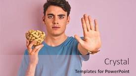  Presentation with defense - PPT theme having teenager-boy-holding-a-bunch background and a lemonade colored foreground