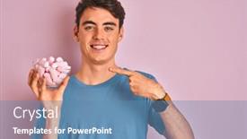  Presentation with bunch - Slides enhanced with teenager-boy-holding-a-bunch background and a teal colored foreground