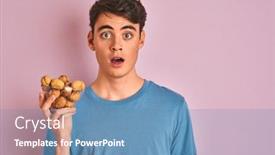  Presentation with bunch - PPT layouts with teenager-boy-holding-bunch background and a teal colored foreground