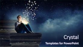  Presentation with literacy - Audience pleasing slide deck consisting of teenager boy in jeans backdrop and a navy blue colored foreground