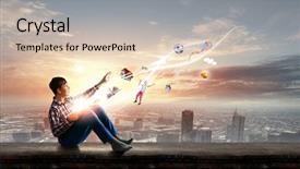  Presentation with literacy - Audience pleasing slides consisting of teenager boy in jeans backdrop and a lemonade colored foreground