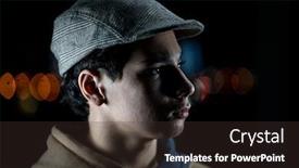  Presentation with night - PPT theme enhanced with teenager-boy-portrait-at-night background and a tawny brown colored foreground