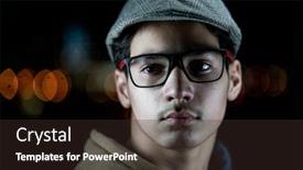  Presentation with night - PPT theme having teenager-boy-portrait-at-night background and a wine colored foreground