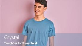  Presentation with natural - PPT theme featuring teenager-boy-wearing-casual-t background and a teal colored foreground
