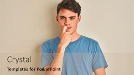  Presentation with anxiety - Slides enhanced with teenager-boy-wearing-casual-t background and a coral colored foreground