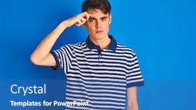  Presentation with skin infection - PPT layouts enhanced with teenager-boy-wearing-casual-t background and a ocean colored foreground