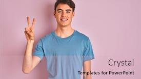  Presentation with victory - Audience pleasing PPT layouts consisting of teenager-boy-wearing-casual-t backdrop and a lemonade colored foreground