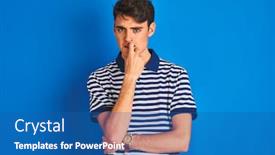  Presentation with anxiety - Presentation theme enhanced with teenager-boy-wearing-casual-t background and a ocean colored foreground