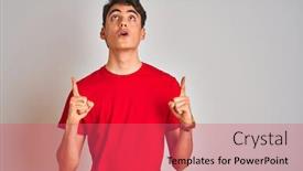  Presentation with lines red and white - Slide deck enhanced with teenager-boy-wearing-red-t background and a coral colored foreground