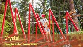  Presentation with obstacle course - Beautiful theme featuring teenager boy wearing safety harness backdrop and a red colored foreground