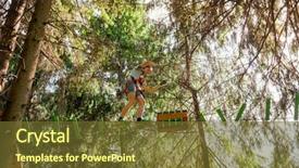  Presentation with obstacle course - Slide deck featuring teenager boy wearing safety harness background and a tawny brown colored foreground